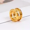 3 Farben Frauen Designer Ring Top Qualität Luxuriöse Stile Römische Ziffer Hohl Paar Ringe Titan Stahl Design B Buchstabe Fashion305U