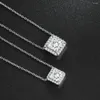 Pendentif Colliers De Mariage Cristal Pour Les Femmes Simple Esthétique Chaîne Ras Du Cou Sur Le Cou Brillant CZ Cadeau D'anniversaire Bijoux Pour Femmes