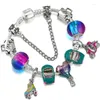 Charm Bracelets 41 Styles Castle Beads With Vintage Silver Color Motorcycle Pendant Bracelet For Women Men Jewelry Drop