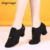 Womans Latin Ballroom 763 Soft Sole Cloth Women Tango Practice Shoes Middle Heel Ladies Non-slip Dance Sneakers 240125