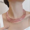 Choker Mode Trendy Transparante Hars Kettingen Voor Vrouwen Ronde Kraag Ketting Meisjes Kpop Goth Party Eenvoudige Geschenken Sieraden