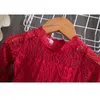 Abiti da ragazza Abito primaverile Bambini per ragazze Abbigliamento casual in cotone Abiti ricamati in pizzo 3-8T Abiti a maniche lunghe a fiori