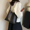 Avondtassen Kleur Dame Effen En 2 Designer Eenvoudige Vrouwen Voor Emmer Handtassen Stuks/set Portemonnees Schouder 2024 Tas Leer