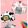 Kids Instant Print Camera Thermal Paper Printer Cartoon Cow Wireless WIFI Toy 1080P Video 4K HD Child Digital 240131