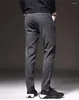 Men's Pants Autumn Winter Brushed Fabric Casual Men Thick Business Work Slim Cotton Black Grey Trousers Male Plus Size 38