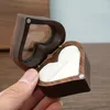 Jewelry Pouches 2024 Heart Walnut Wood Ring Box Proposal Engagement Holder Storage Boxes Case Cajas Organizador For A Gift