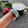 Wedding Rings Drop TUSSTEN 10MM Men Women Gear Ring Cool Tungsten Band Domed Finish With Wood Inlay Comfort Fit