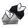 Bras Bras New Womens Cotton For Underwear Set Letter Sports Bra Seamless Female Underwear Comfort No Steel Ring Suit Solid Color Chest YQ240203