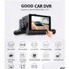 Carro DVR de alta qualidade 4 polegadas HD 1080P Gravador de vídeo Dash Cam 3 Lente Inteligente G-Sensor Câmera traseira 170 graus Grande angular Tra Resolução Dhyvn