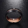 Eheringe 8mm Wolframkarbidring für Bands Paar Frauen Männer Schwarze Kuppel Mattierte Oberfläche Roségold Mittelschlitz226x