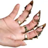 Anéis de cluster 2 pcs Punk Gótico Dedo Cheio Armadura Talon Garra Robô Metal Armoring Joint Knuckle Ring para Mulheres Homens Partido Jóias