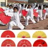 Figurines décoratives Red Chinois Tai Chi Dance Performance Hand Wedding Party Decor Fan Yoga Pliage Stage Plastic Os