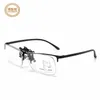 Sunglasses Portable Progressive Multifocal Clip Reading Glasses Men Blue Light Blocking Presbyopic Women