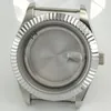 41mm Sapphire Glass Polished Silver Color Rostfritt Steel Watch Case Fit ETA 2824 2836 Miyota 8205 8215 821A 82 Series Movement P177E