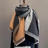 Foulards 2024 Hiver Mode Treillis Imprimer Épais Cachemire Écharpe Femmes Couverture Chaud Pashmina Châles Wraps Bufanda Poncho Echarpe Glands