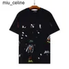 Nouveau 2024 GAL LAVIN Mens Designer T-shirt Casual Man Femmes Tees peints à la main encre splash lettres graffiti lâche manches courtes col rond vêtements T-shirt