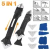 Professional Hand Tool Sets 5 In1 Silicone Scraper Caulk Tools Glass Glue Angle Stainless Steel Head Finisher Sealant Floor Gaps Spatula