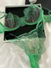 Bras setleri yeşil romantik çelik yüzük push up iç çamaşırı dantel seksi şeffaf üçgen fincan set sütyen iç çamaşırı