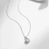 Hängen Modian 1 D Färgrundan Bezel Ställa in Moissanite Pendant Necklace 925 Silver Lab Diamond Women Jewelry With Certificate Box