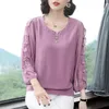 Blouses pour femmes Femmes Printemps Automne Style Chemises En Mousseline De Soie Dame Décontracté Lâche À Manches Longues O-cou Haut Blouse DF3057