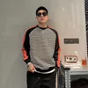 Sweatshirts for Man Round Neck Men's Clothing Crewneck Black Pullover Loose Striped Hoodieless Top Winter High Quality Cotton 240119