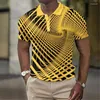 Herenpolo's Mode Polo T-shirts 3D-lijn Bedrukt Kleding Dagelijks Casual Korte mouwen Straat Designer Tops Tees Oversized overhemden