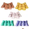 Dog Apparel 4 Pcs/Sets Waterproof Winter Shoes For Small Dogs Warm Fleece Puppy Pet Snow Boots Chihuahua Yorkies Teddy Drop Delivery Dhj5W