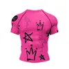 Мужские футболки Cody Lundin с коротким рукавом, розовые джиу-джитсу Bjj No Gi, рашгард, сублимационная мужская футболка для тренировок по бегу, стрейч-фитнес