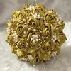 Ghirlande di fiori decorativi fatti a mano da sposa in rilievo con bouquet di diamanti perla damigella d'onore carino oro Mariage con pizzo W232R