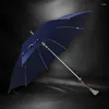 Umbrellas Solid Wood Metal Dog Long Handle Umbrella Color Gentleman Windproof Men Large Luxury Rain Women