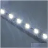 La barre de LED allume la lumière rigide dure super brillante Dc12V 100Cm 72 Smd 7020 bande en alliage d'aluminium pour armoire/affichage de bijoux livraison directe Dh8Zt