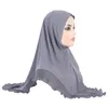 Ubranie etniczne Islamski kryształowy lniany potargany welon turban hidżab dla kobiet muzułmański kapelusz szalik malajski panie i dziewczęta