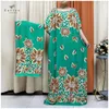 Ethnische Kleidung African Dashiki Blumendruck Lose Baumwolle Caftan Dame Sommer Maxi Casual Kleider Vestidos Stil Kurzarm 2 Stück