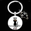 Keychains Cute Naughty Cat Girl Keychain I Love My Key Holder Lovely Little Kitten Chain Ring Jewelry For Women