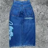 Damesjeans JNCO Retro High Street Hip Hop Punk Mid-taille Gewassen Witte Tijgerprint Losse Casual Wijde Pijpen Broek Voor Mannen En Vrouwen