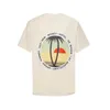 Modemärke Sunset Coconut Tree Letter Printing Short T-shirt för män och kvinnor Gata Löst halva ärm