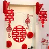 Feestdecoratie 1 Set Chinese Bruiloft Valentijnsdag Muurdecoratie Dubbel Geluk Coupletten Bruid Bruidegom Sticker Woonkamer Achtergrond