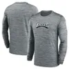 Philadelphia''eagles''men Heather Gray Sidelineチーム速度パフォーマンス長袖Tシャツ