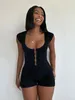 Kobiety Jumpsuits Simenal Sexy Scoop Neck Szyja bez rękawów Romper Kobiety Hipster Front Dlen Out Black Playsuit Fall Gym Fitness Fitness Sportowa kobieta