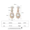 Boucles d'oreilles pendantes ZAKOL Vintage feuille carrée zircon cubique goutte pour les femmes de luxe exquis bleu Royal CZ bijoux de Banquet de mariage EP5361