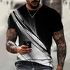 T-shirts pour hommes Printemps et automne Tous imprimés à manches courtes Chemise à col rond Tendance de la mode florale