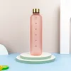 Water Bottles 1L Motivational Bottle 32oz Reusable Plastic Drinking With Time Marker Leakproof Fashion Style For Travel