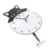 Wall Clocks Home Decor Clock Acrylic Kitten Ornament Children's Room Decorative Mute For