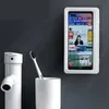 Домашняя настенная водонепроницаемая коробка для мобильного телефона, самоклеящийся держатель, сенсорный экран, раковина для ванной комнаты, герметичное уплотнение для душа 240125