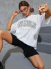 Magliette da donna Magliette stampate di Los Angeles City Street Camicia oversize ampia da donna Manica corta in cotone di alta qualità Traspirante estiva