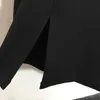 基本的なカジュアルドレス上品なベルトノースリーブドレスゴールドボタンスカート女性ブラックカジュアルドレスセクシーベストデザイナーロングスカートCC1W