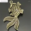 Anhänger Halsketten GraceAngie 10 Stück Vintage-Stil Bronzeton Messing Goldfisch Charm Schmuck finden 30 24 mm 03751