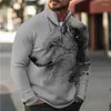 Herenhoodies Mode Zip Sweater Dierenprint Sweatshirt met lange mouwen Street Trend Top Herfst voor heren Oversized trui