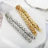 Charme Pulseiras 11mm de Largura Chunky Pesado Pulseira À Prova D 'Água de Aço Inoxidável Para Homens Mulheres Grosso Textura Link Chains Na Mão Rock Jóias