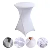 Table Skirt El Wedding Decoration Cocktail Bar Set Solid Color Polyester Round Banquet Elastic Skirts Candy Birthday Parties Design